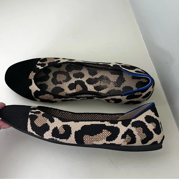 Rothy’s Square Desert Cat Leopard Print Ballet Flats - Picture 5 of 7